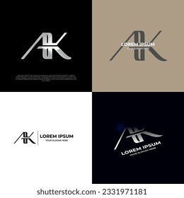 AK Initial Modern Typografy Emblem Logo Template für Business