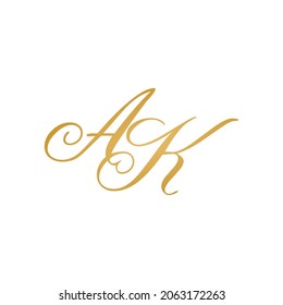 AK erste Monogramm-Logo-Handschrift