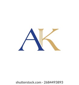 AK Initials Letters Law Logo 001