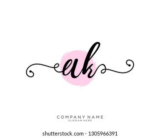 AK A K Initial handwriting logo template