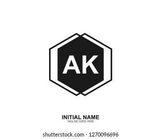AK A K Initial logo letter with minimalist concept vector