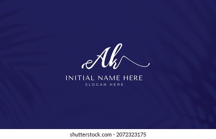 AK K A Initial Signature Logo, Vektorvorlage