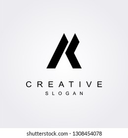 AK A K letter logo with bold shapes and luxury icon. Initial logo concept vector.