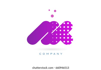 ak a k pink dots dotted letter logo alphabet creative company vector icon design template