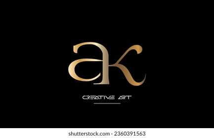 AK, KA, A, K letras abstractas monograma