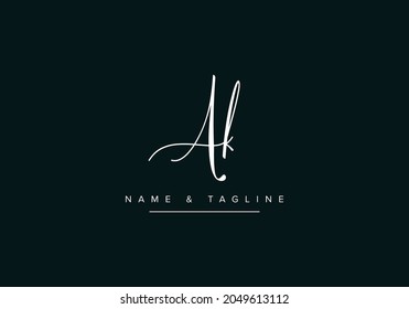 AK or KA Abstract initial monogram letter alphabet logo
