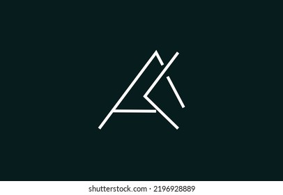 AK oder KA Abstraktes Logo für Anfangsbuchstaben des Monogrammes