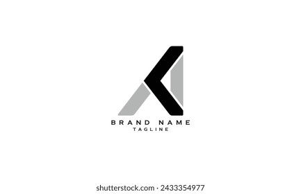 AK, KA, Abstracto inicial monograma letra alfabeto logo diseño