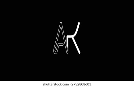 AK, KA MONOGRAMA DE LOGOTIPO DE LETRA ABSTRACTAS