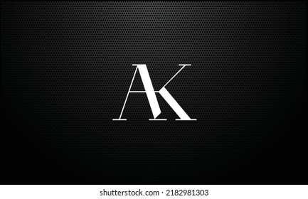 Monograma del logotipo de las letras abstractas AK, KA
