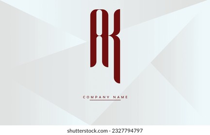 Monograma del logotipo de las letras abstractas AK, KA