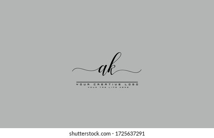 ak ka abstract vector logo monogram template