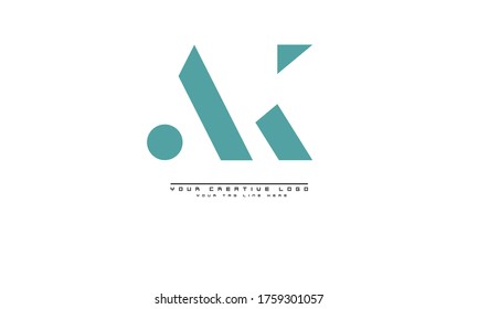 Plantilla de monograma del logotipo del vector abstracto de AK KA