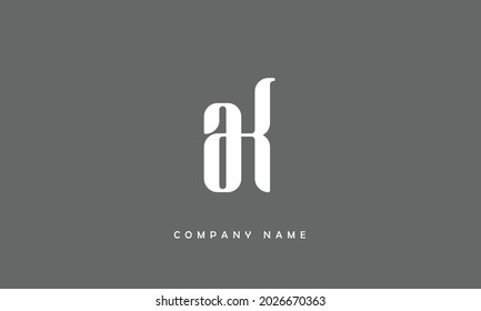 AK, KA Alphabets Letters Logo Monogram