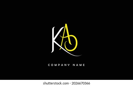 AK, KA Alphabets Letters Logo Monogram