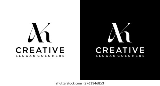 AK or KA initial letter logo design vector concept