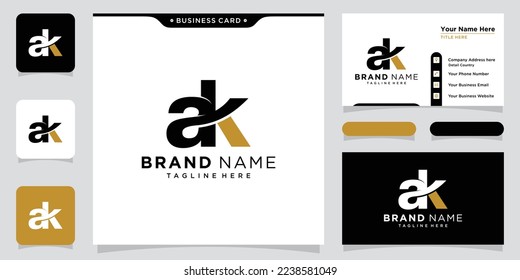 AK or KA initials monogram letter text alphabet logo design