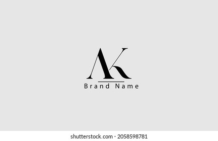 AK KA A K abstract vector logo monogram template