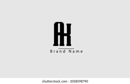 AK KA A K abstrakte Vektor Logo-Monogramm-Vorlage