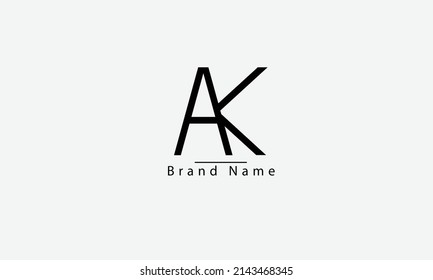 Plantilla de monograma de logotipo de vector abstracto AK KA A K