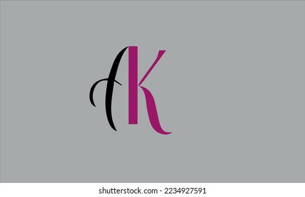 Plantilla de monograma de logotipo de vector abstracto AK KA A K