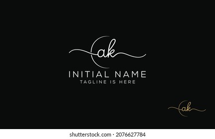 AK KA Signature plantilla inicial de logotipo vectorial