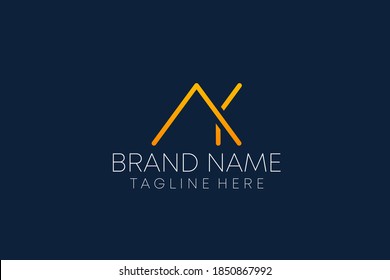 plantilla vectorial de diseño de logotipo conjunto de letras ak. cotejar un logotipo de k para una empresa de negocios. Letra alfabética icónico logotipo AK