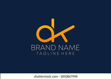 plantilla vectorial de diseño de logotipo conjunto de letras ak. cotejar un logotipo de k para una empresa de negocios. Letra alfabética icónico logotipo AK