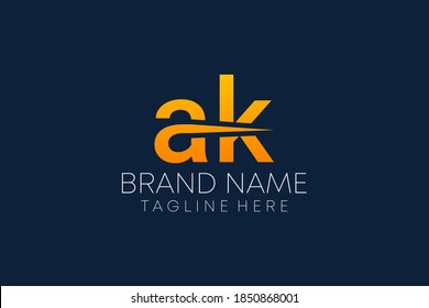 ak letter joint logo design vector template. joint a k logo for business company. Alphabet letter iconic logo AK