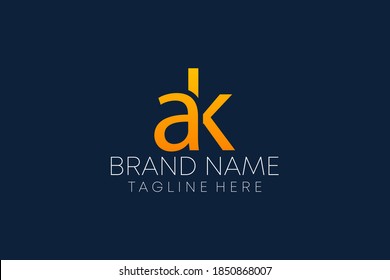 plantilla vectorial de diseño de logotipo conjunto de letras ak. cotejar un logotipo de k para una empresa de negocios. Letra alfabética icónico logotipo AK