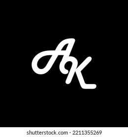 Diseño creativo del logotipo de la letra AK con gráfico vectorial, logotipo AK simple y moderno en forma de triángulo.