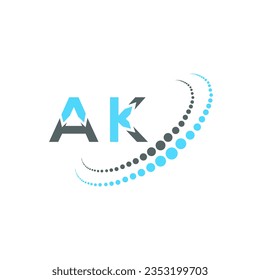 AK letter logo creative design. AK unique design.
