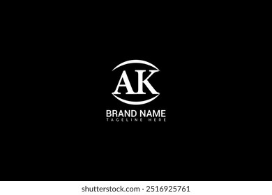AK-Buchstaben-Logo-Design mit kreisförmigem AK-Logo-Design. AK-Buchstabe-Logo kreatives Design. Einzigartiges Design von AK