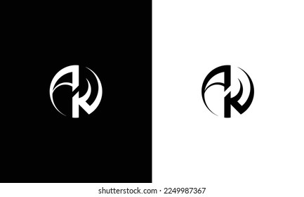 Diseño del logotipo de la carta AK. Ilustración vectorial del icono Creative Modern A K Letters.