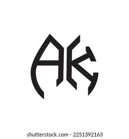 Diseño del logo de la carta AK. Diseño creativo del logotipo de la carta AK inicial. El concepto del logo de la carta de las iniciales creativas de AK.
