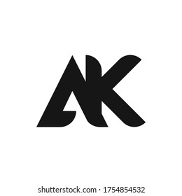 Diseño de logotipo de letras AK con estilo sencillo
