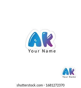 AK Letter Logo Design Template Vector