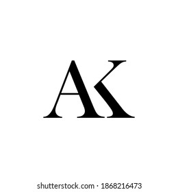 Vector de plantilla de diseño de logotipo de carta AK