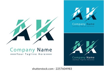 AK Letter Logo Design Template. Vector Logo Illustration