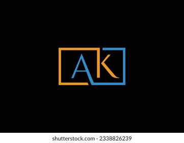 Vector de plantilla de diseño de logotipo de carta AK. Elementos de plantilla de diseño de logotipo AK de carta. Vector de diseño de logotipo AK de carta moderna para empresa de negocios
