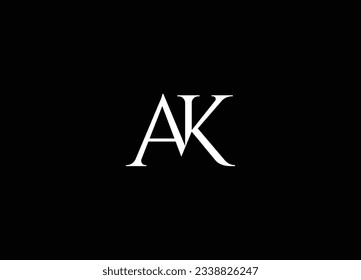 Vector de plantilla de diseño de logotipo de carta AK. Elementos de plantilla de diseño de logotipo AK de carta. Vector de diseño de logotipo AK de carta moderna para empresa de negocios