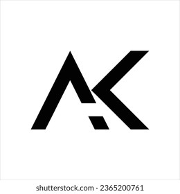 AK Letter Logo Design Template Vector.