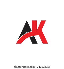 AK letter logo design vector