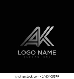 AK Letter Logo geometric Vector 