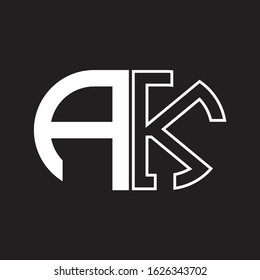 AK Letter logo monogram with oval shape negative space design template