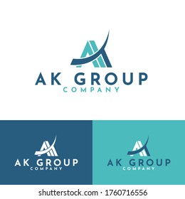 Logotipo de carta AK - Plantilla de logotipo de carta