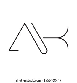 AK letter logo template vector icon design