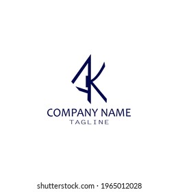 vector de plantilla de logotipo de letra "ak". fondo transparente