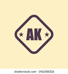 AK Letter Logo Vector Illustration. Logo Initial Design Concept.