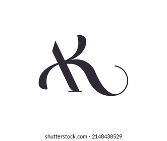 Monograma de letras AK. Elegante logo de lujo. Estilo caligráfico. Identidad corporativa y logotipo personal. Diseño de vectores.